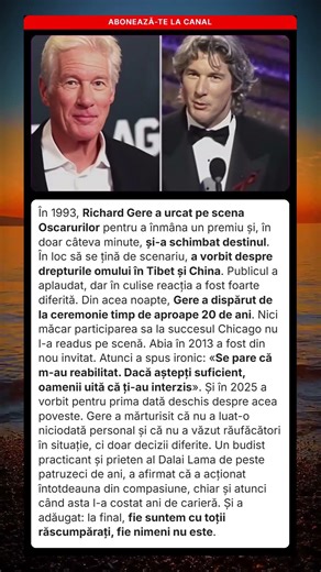 Richard Gere schimbare destin la Oscar