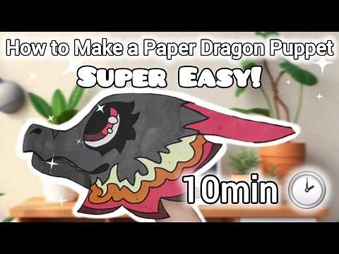 How to Make a Super Easy Paper Dragon Puppet || Free Template - Fire Dragon 🔥 🐲 (Full Tutorial)