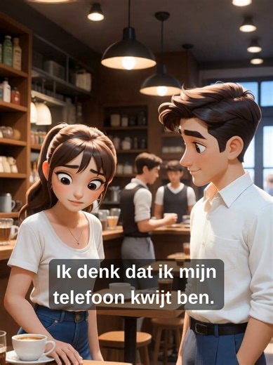 Telefoon Verloren – Nederlands Gesprek in het Café #nederlandsleren #dutchconversation #learnDutch #dutchdialogue #telefoon