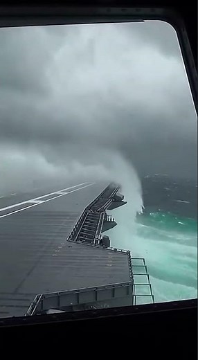 CARRIER BRIDGE POV: MONSTER WAVE EXPLOSION! 😱🌊