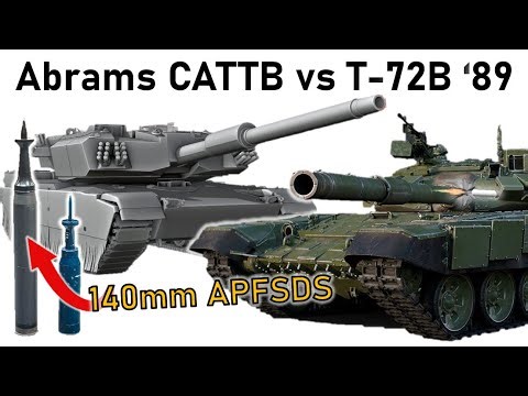 140mm SUPER Abrams vs T-72B '89 | CATTB 140mm APFSDS vs ERA | Armour Penetration Simulation