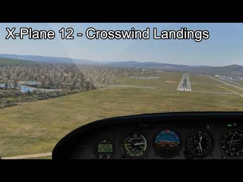 X-Plane 12 - Crosswind Landings