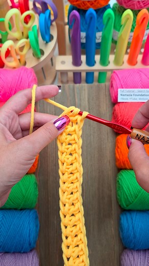 3.9M views · 41K reactions | Foundation crochet stitches create the starting chain and first row at the same time. It's easy to add and substract stitches from a blanket, scarf, shawl, sweater, bag, and more. #reels #crochet #knitting #foundation #artist #yarn #tutorial #howto #embroidery #makersgonnamake #naztazia | Naztazia | Facebook