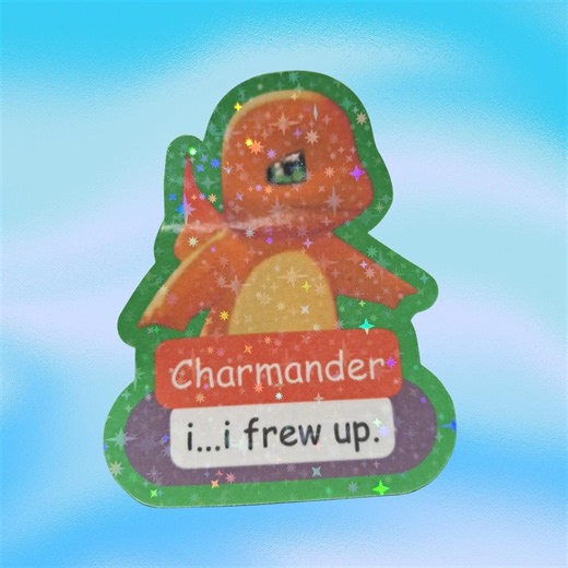 Charmander Sticker I Frew up Funny Pokemon Shiny Stickers Phrase From Pokopia Pokemon Meme - Etsy