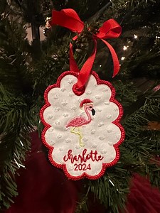 Embroidery in the Hoop Christmas Flamingo Ornament (digital Download - 4x4 Hoop) - Etsy