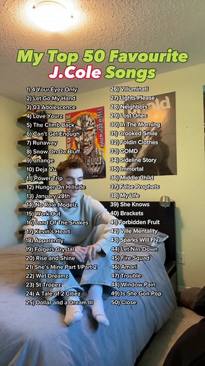 Part 3: Top 50 J.Cole Songs #jcole #coleworld #hiphop #raptok #top50 #playlist #songs #fypシ