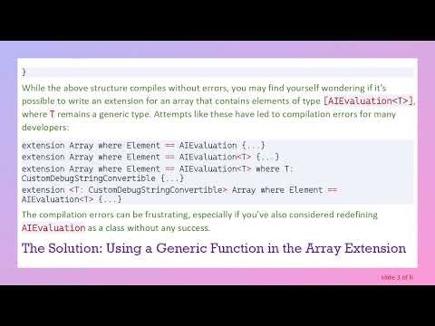 Extending Generic Arrays in Swift