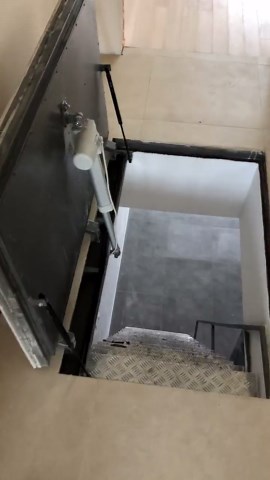 Steel ladder with stainless aluminum tread steps and handrails for easy cellar basement access Hatch doors trapdoors hatchways accessories