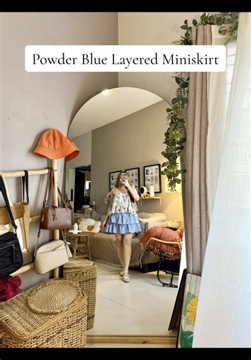 Stylish Powder Blue Layered Miniskirt Outfits
