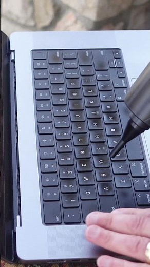 ASMR Cleaning Apple MacBook Pro Keyboard with Compressed Air Blower Electric Duster