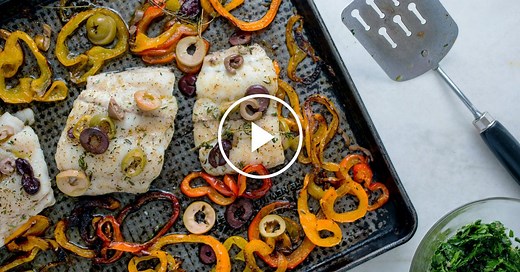 Roasted Hake With Sweet Peppers