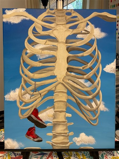 Rib Cage - Original Acrylic Painting on Canvas - Etsy UK