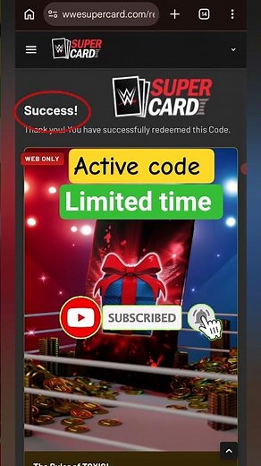 wwe SuperCard code 2026 #wwesupercard #redemption #wwe #gaming #shorts #code
