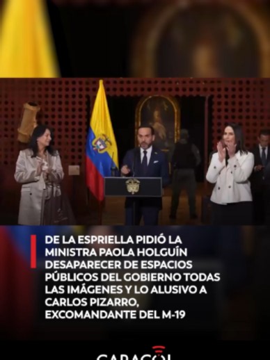 #EnRedes | En medio de su visita al Ministerio de Cultura, el presidente Abelardo De La Espriella, le pidió a la jefe de la cartera, Paola Holguín, que desparezca de los espacios públicos del Gobierno, todas las imágenes y lo alusivo a Carlos Pizarro, excomandante del M-19. También cuestionó el lenguaje inclusivo y le pidió a la ministra cambiar el nombre del Ministerio de las Culturas, las Artes y los Saberes, modificado en la administración de Gustavo Petro. #CarlosPizarro #GustavoPetro #Abela