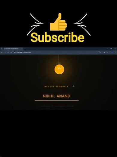 💎 HTML CSS & JS BULB PASSWORD GLOWER #coding #htmlcssjs #webdesign #shorts