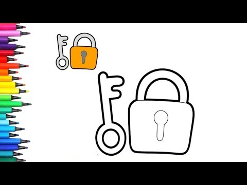 Key and Lock 🔒Drawing, Painting & Coloring For Kids and Toddlers_Child Art