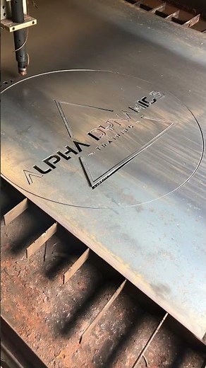 Stv cnc 5x10 plasma table cutting a logo