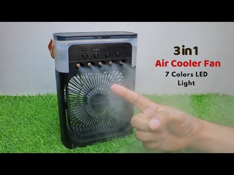 Portable Air Cooler Fan With Humidifier Water Spray Fan Unboxing & Test Video