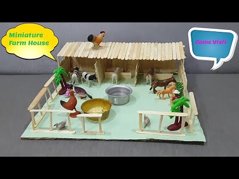 DIY Miniature Farm House || Easy Popsicle Stick Craft || How to make