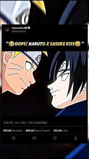 "😂Oops! Naruto x Sasuke Kiss😅" #naruto #narutoedit #animeedit #sasuke