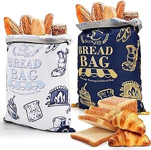 Reusable Bread Bags for Homemade Sourdough, Food Grade TPU Bags to Preserve Flavor and Keep Fresh, 2 Pack