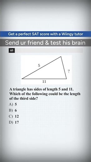 Don’t guess, calculate! 📐The Triangle Inequality Theorem is a classic SAT topic