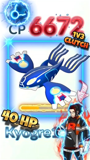 40 HP Primal Kyogre 1v3 Clutches Arlo in Pokémon GO! #shorts #pokemon #pokemongo #kyogre