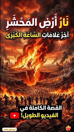 آخر علامات الساعة الكبرى.. نار أرض المحشر 😱 #يوم_القيامة #الذكاء_الاصطناعي #علامات_الساعة #ai #short