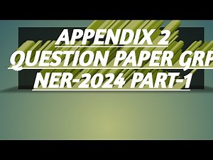 Appendix 2 Q.P. GRP NER-2024 Part-1|Railway Account Departmental Solved Paper|