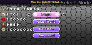 Mega Save Stats (100%) [SWDX1.0] Mod for Sonic World DX | SWDX Mods