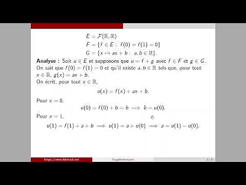 How to demonstrate that two vector subspaces are supplementary?
