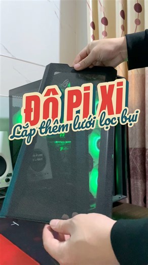 Lắp thêm tấm lưới chắn bụi thế này sẽ giúp mình đỡ phải vệ sinh bộ máy thường xuyên, sẽ rất phù hợp cho bạn nào đang dùng case kiểu như mình và phải dùng case ở văn phòng mở, nhiều bụi #computer #clean #diy | Máy Tính Quốc Đạt