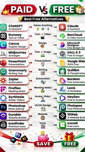 Top 10 Best FREE Alternatives to Paid AI Tools 🚀