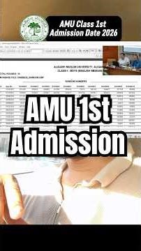 AMU Class 1 Admission 2026 Draw of Lots Date Announced | Full Details