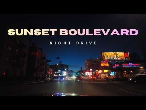 Night Drive on Sunset Boulevard – Los Angeles 4K Cinematic POV