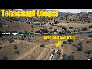 Union Pacific over Tehachapi Loop! Full Loops! (Drone video)
