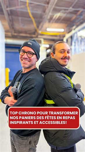 Top chrono pour transformer nos Paniers des Fêtes en repas inspirants et accessibles! 💚 🤩 À Moisson Montréal, on a imaginé un défi aussi savoureux qu’engagé : une compétition culinaire où cinq équipes composées de personnalités publiques de la télé, du web et d’employé(e)s de Moisson Montréal avaient 40 minutes pour cuisiner le contenu des Paniers des Fêtes qui sont remis à nos organismes accrédités! Petite touche gourmande 👀👇 Les équipes pouvaient aussi pimper leur recette avec quelques ing