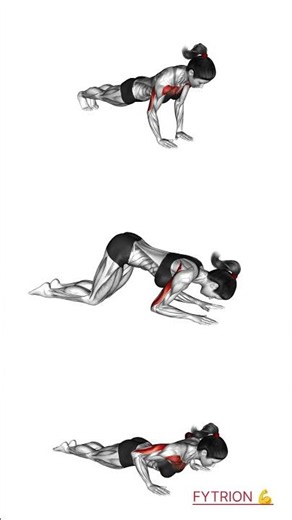 Close Grip Push-ups, Stretching - Kneeling Triceps Extension,Stretching - Reverse Dip #fytrion #gym