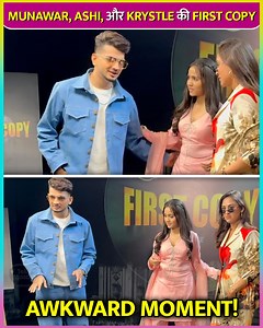 608K views · 15K reactions | Munawar Faruqui will soon be making his acting debut with his web series First Copy, starring Ashi Singh and Krystle Dsouza. He was seen in a funny and awkward moment while posing for the media photographers. #MunawarFaruqui #KrystleDsouza #AshiSingh #AwkwardMoment #Event | Telly Masala | Facebook