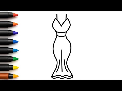 Beautiful Frock Drawing | Easy Girl Dress Drawing Tutorial