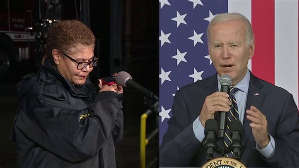 President Biden calls Mayor Karen Bass during LA storm briefing to offer federal assistance