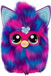 Concept One Furby Plush Backpack, Purple Mini Handbag with Adjustable Shoulder Straps, Pink