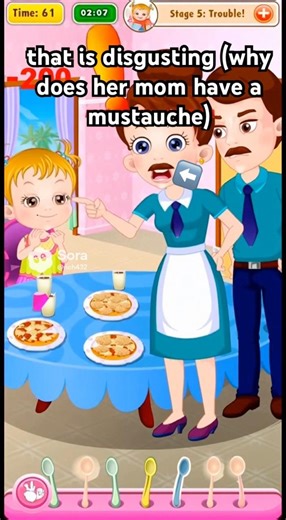 Baby Hazel eats her farts and gets grounded (her mom had a mustache)￼