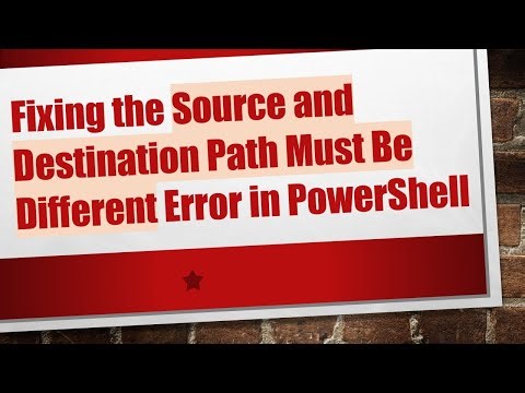 Fixing the Source and Destination Path Must Be Different Error in PowerShell