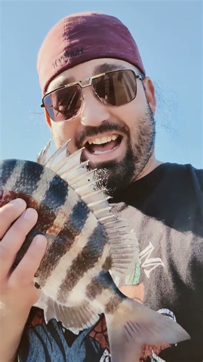You know we got to do a catch and cook! #ChefDRT #catchncook #fishing #sheepshead #beautiful #first