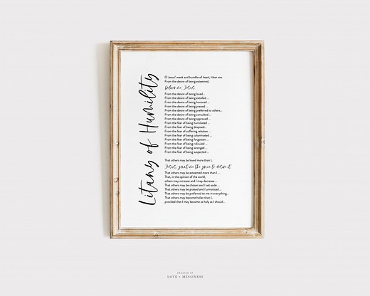 Litany of Humility Prayer Printable - Humility Prayer Print, Deliver Me Jesus Prayer, Catholic Home Print, Catholic Prayer Printable - Etsy