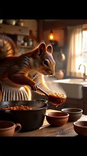 Tiny Squirrel Chef Cooking a Mini Meal#shorts