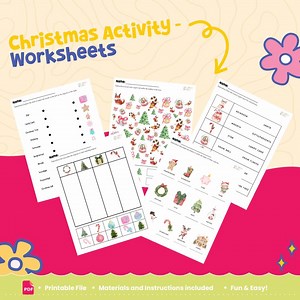 Christmas Worksheets Activity for Preschoolers | Printable Worksheets - Etsy