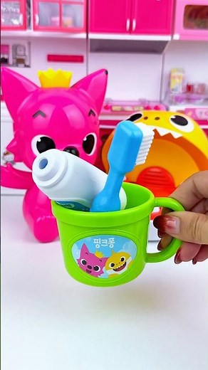 ASMR Unboxing Pinkfong & Shark Brushing Teeth Toy | Satisfying Toy Sounds #Shorts