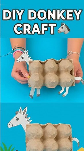 DIY Donkey Craft 🐴 | Fun Paper & Egg Box Craft for Kids #diy #craft #craftyfun #kids